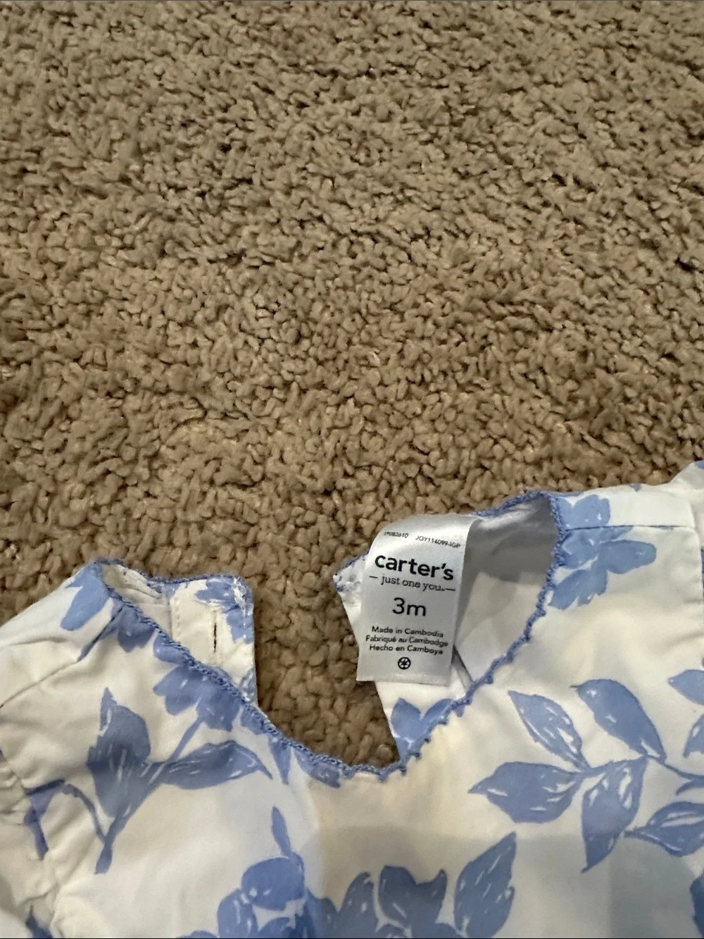 Baby Floral Dress & Bloomers - Blue White